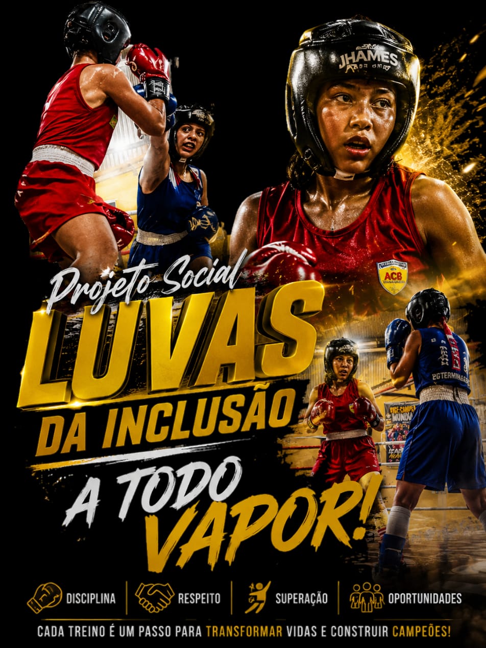 Crianças e adolescentes do projeto Luvas da Inclusão com luvas de boxe